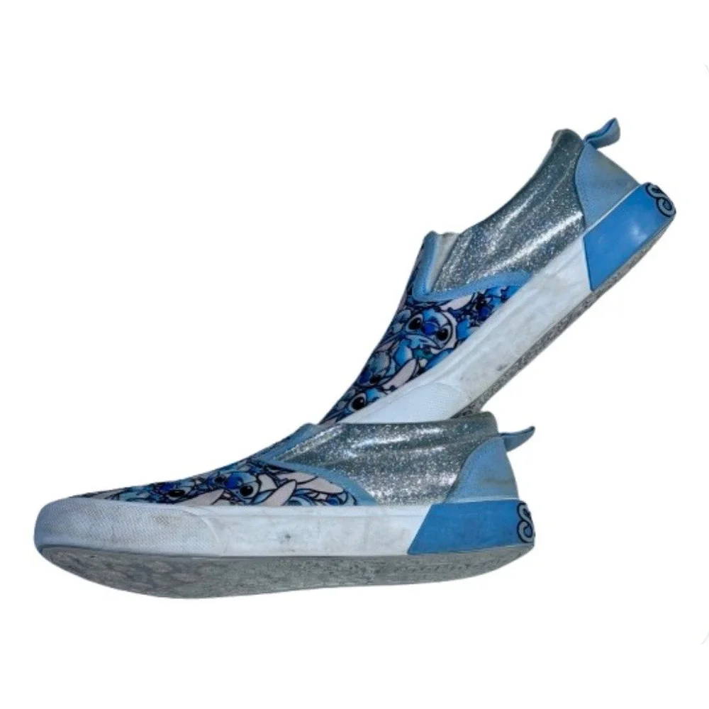 Stitch Ground Up Disney Lilo Stitch silver glitter Slip On Shoes sneaker youth 3